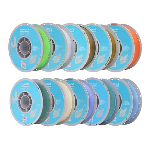 Matte Rainbow PLA 3D Printer Filament, 10 Rolls,1KG Spool(2.2lbs) 1.75mm 3D Printing Multicolor Gradient Filament Bundle for Most FDM 3D Printers,10 Different Matte Rainbow Colors - color: 10*1kg Matte Rainbow 2