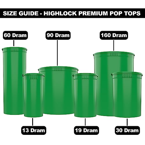 Dragon Chewer 13 Dram CR Plastic Packaging Pop Top Containers - Child Resistant Travel Holder Vial Bottles - 315 qty (Green) - color: Green