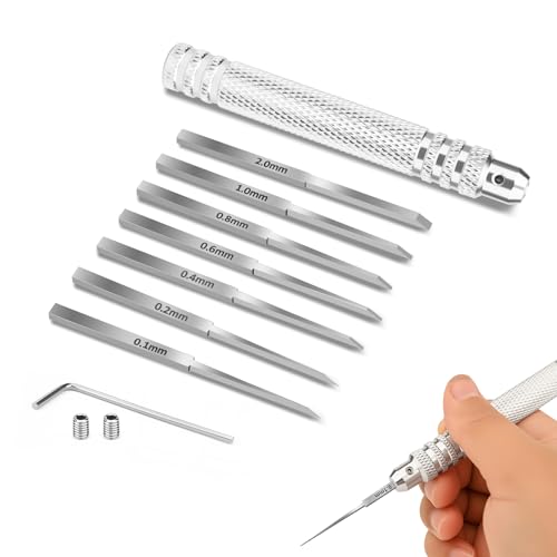 7-in-1 Model Scribe Tool with 7 Blades (0.1/0.2/0.4/0.6/0.8/1.0/2.0mm) for Gundam Resin Carved Scribing & Cutting - Ultimate Gunpla Model Chisel.