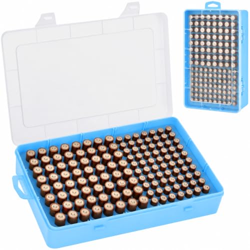 Xuerdon 134-Slot Battery Organizer Storage Case for AA and AAA Batteries - color: Blue