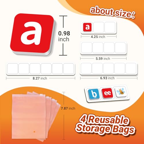 140 Phonics Magnetic Letters Tiles,Learning Letter by Four Dublee