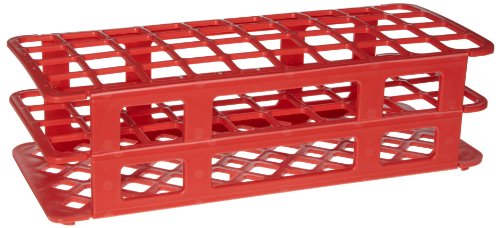 Heathrow Scientific HEA243071R Fold and Snap Rack for 21mm Tubes, Red - size: 21mm, style: Red