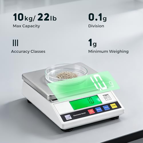 Bonvoisin Lab Scale 10kg x 0.1g Digital Gram Scale Counting Balance