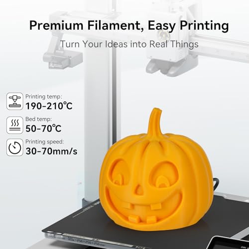 Kingroon Orange PLA 3D Printer Filament 1.75mm ±0.02 mm, No Tangling & No Clogging. Orange Filament PLA 1kg 2.2lbs, Easy to Print. Compatible with Most FDM 3D Printers. - color: 1kg Orange