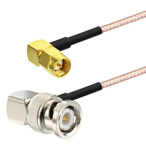 Superbat 20Inch SMA Male to BNC Male Adapter Right Angle RG316 Cable 2Pcs - color: BNC to SMA double elbow