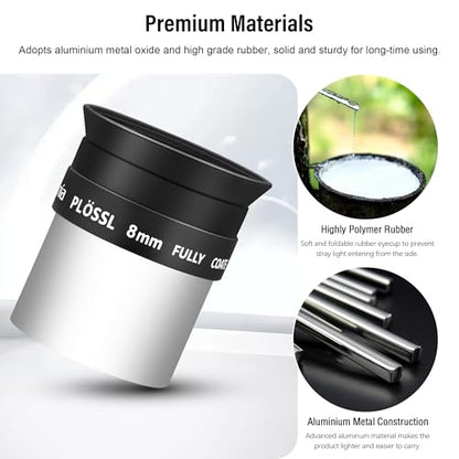Astromania Telescope Eyepiece 1.25 Inch Plossl Eyepiece Telescope Lense 8mm - size: 1.25" - 8mm