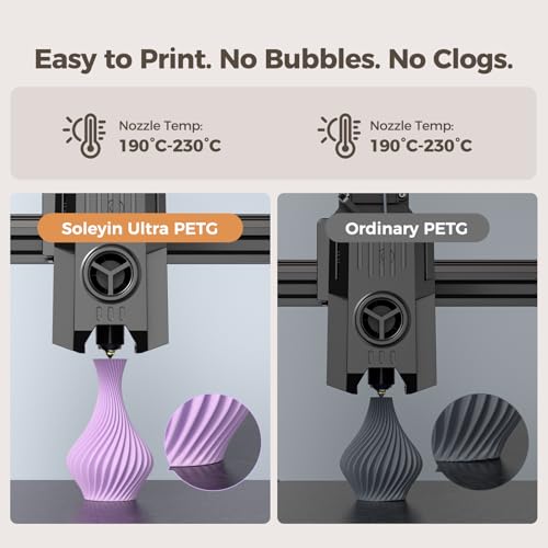 Soleyin PETG Filament 1.75mm 2KG, Black 3D Printer Filament, Neatly Wound Strong Toughness, Smooth Glossy Finish, Dimensional Accuracy +/- 0.02mm, Fit Most FDM Printers - color: Black+black, size: Petg