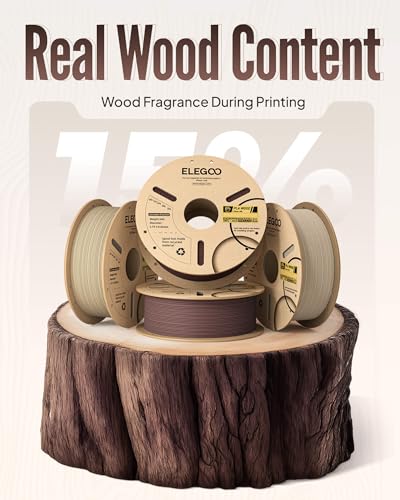 ELEGOO PLA 3D Printer Filament 4KG Oak Wood/Rosewood/Tan Birch/Teak Wood - color: Oak Wood/Rosewood/Walnut Wood/Tan Birch Wood, size: 4kg
