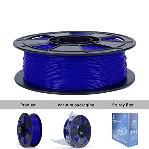 ZIRO 3D Printer Filament, Flexible TPU 1.75mm 0.8kg Spool, Shore 95A, Blue - color: Blue