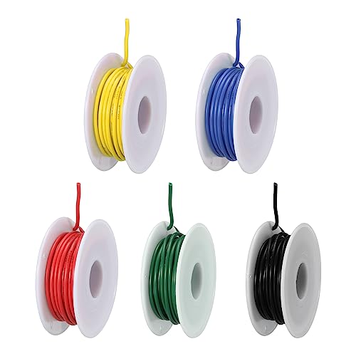 MECCANIXITY 18AWG Wire 18 Gauge Electrical Wire PVC 1007 Stranded Wire Hook Up Wire Tinned Copper Wire 25m(82ft) 5 Colors for DIY Wiring Applications - size: 18AWG,82ft