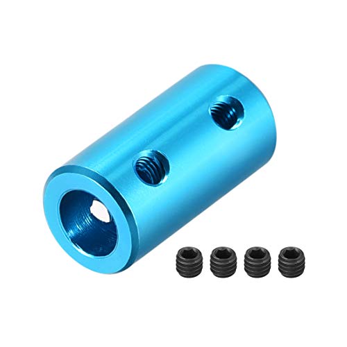6mm to 6mm Bore Rigid Coupling Set Screw L20XD10 Aluminum Alloy,Shaft Coupler Connector,Motor Accessories,Light Blue