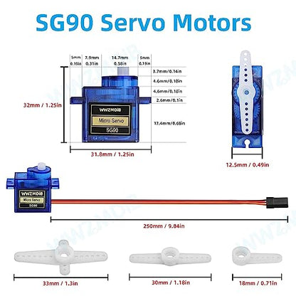 WWZMDiB SG90 Micro Servo Motor for Arduino Raspberry Pi DIY (6 Pcs) - style: 6 Pcs