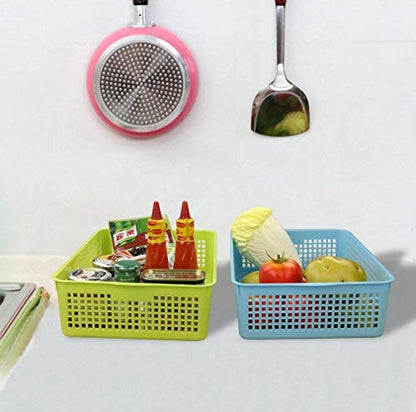 Anbers Plastic Rectangle Storage Baskets, Desktop Organizing Tray, Set of 6