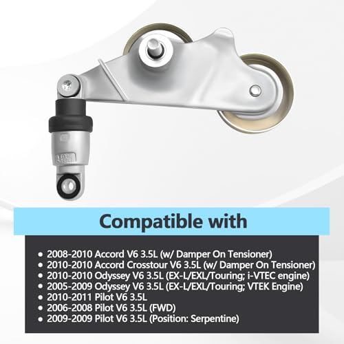 39092 Serpentine Drive Belt Kit with Tensioner Compatible with Honda V6 3.5L 2008-2010 Accord, 2010 Accord Crosstour, 2005-2010 Odyssey, 2006-2011 Pilot Replaces 31170-R70-A01 31170-RKB-005