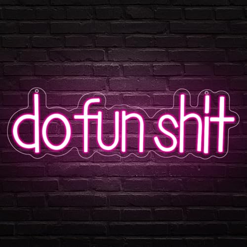 Do Fun Shit Neon Signs for Wall Decor,Adjustable Brightness Letters Neon Light up Signs for Bar,Man Cave Outside Party Bedroom Decor,Funny Room Sign Wall Art - color: LB-DoFunShit
