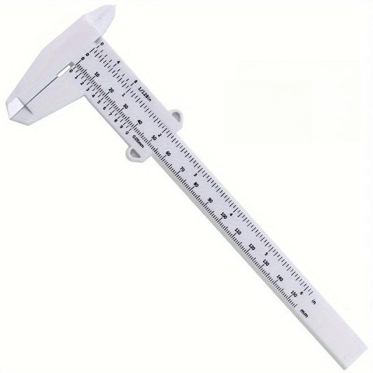 150mm Plastic Vernier Caliper - Dual Scale Metric/Inch Measuring Tool for DIY, Crafts & Jewelry Making, Multiple Colors Available (White) - color: white