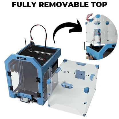 Sumo 3D Printer Enclosure Kit for the Prusa XL - Includes Plexiglass/Acrylic, Fasteners, Hex Rods, Magnets & Hygrometer (Tinted) - Printed Parts Not Included - color: Tinted
