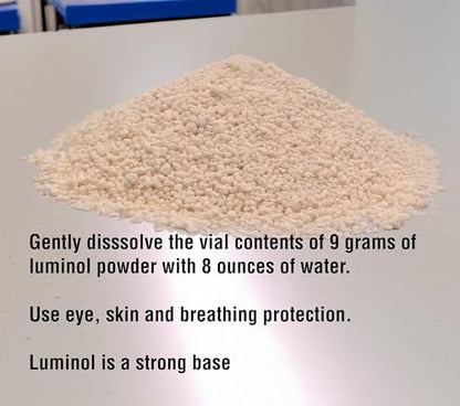 Crime Scene Luminol Powder (Makes 8 oz of Glowing Solution) | Chemiluminescence Reagent for Science Experiments | Forensic Chemistry & Educational STEM Demonstrations | Just Add Water