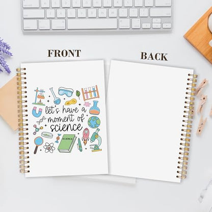 Science Teacher Gifts Notebook Journal, Chemistry Biology Stem Teacher Gifts, Let's Have a Moment of Science Hardcover Spiral Notebook 5.5x8.3 Inch - color: Science Teacher