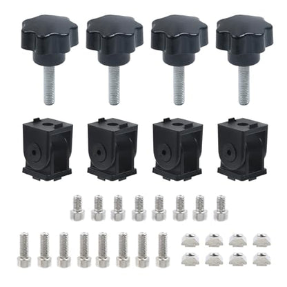 Oedema 4 Sets 2020 Aluminum Extrusion Profile Connector, Black - style: Style D-Black