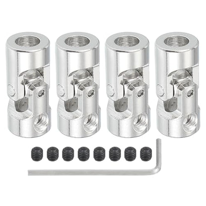 PATIKIL Rotatable Universal Steering Shaft 5mm to 6mm Inner Dia, 4 Pcs U Joint Shaft Coupling U Joints Coupler Connector Accessories with M4 Screws for Motor Model Robots - size: 5mm to 6mm