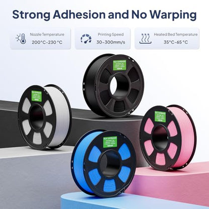 PLA+ 2.0 Filament 1.75mm 3D Printer Filament, Black 1KG - color: 1kg*black