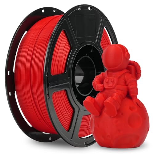 FLASHFORGE PLA Filament 1.75mm +/- 0.02mm, Matte Red 3D Printer Filament 1kg (2.2lbs) Spool, Excellent Printing Performance, Easy to Use for Most FDM 3D Printers - color: Matte Red
