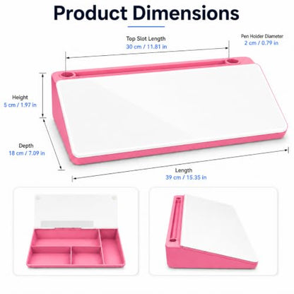 Glass Desktop Whiteboard,Dry Erase Board Buddy Keyboard Stand - color: Pink