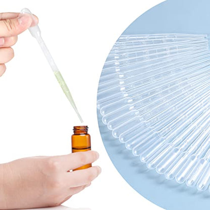 YSSHUI 300 Pcs 3ml Disposable Plastic Transfer Pipettes for Lab & Crafts