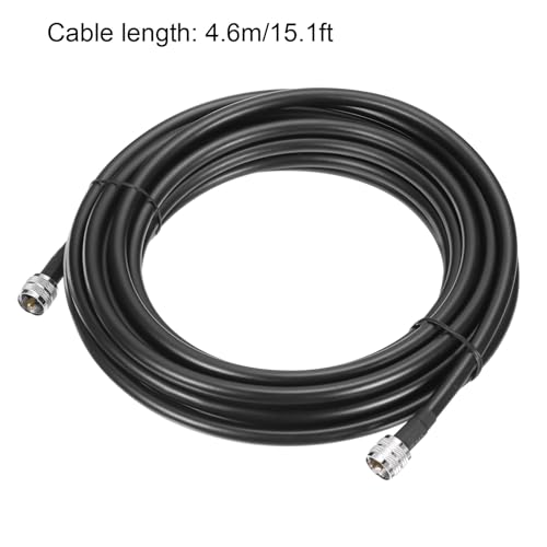 uxcell UHF Male PL-259 to UHF Male PL-259 Low Loss RG213 Coax Jumper Cable 4.6m/15.1ft - size: 15.1 Feet