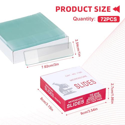 Microscope Slides, 75 x 25mm, Single Frosted End, 3600 Pcs/Case - color: Frosted, size: 3600PCS