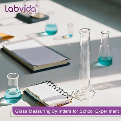 4PCS 100ml Graduated Cylinders, 3.3 Borosilicate Glass, LVE005 - color: 4pcs 100ml cylinder