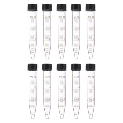 PATIKIL 15ml Centrifuge Tubes, 10 Pcs Glass Graduated Centrifuge Vials with Screw Cap Conical Bottom Test Tube Storage Container for Sample Laboratory Liquid - size: 15ml