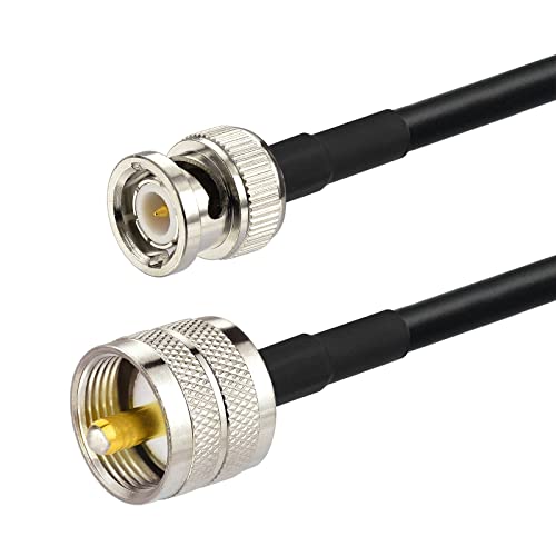Eightwood Handheld Radio Antenna Adapter Cable UHF PL259 Male to BNC Male Coax RG58 Jumper 10 Feet for CB Radio, Ham Radio, VHF Radio, Antenna Analyzer (Pack of 2) - size: 10 feet (Pack of 2)