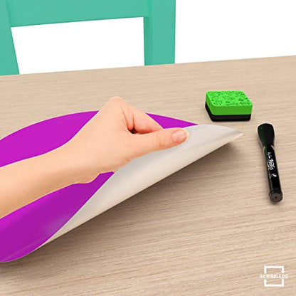 SCRIBBLEDO 8 Pack Dry Erase Dots 11 inch Colorful Dry Erase Circles for Tables Whiteboard Wall Removable Vinyl for School Classroom Teachers Students