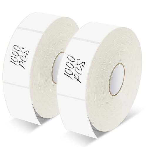2000 Removable Freezer Labels, Water/Oil/Tear Resistant Blank Food Stickers with Perforation Line for Refrigerator, Food Containers, Jars, Pantry Organization (1” x 2”, 2 Rolls) - color: 2000-blank, size: 1” x 2”
