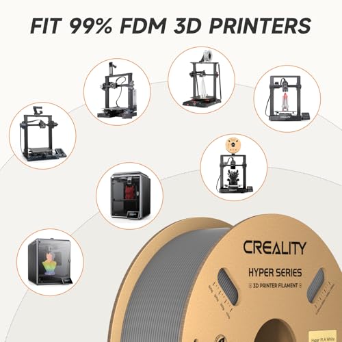 Official CREALITY Hyper PLA Filament 1.75mm Grey & Grey 2KG, 30-600mm/s Rapid High Speed PLA 3D Printer Filament, 2 Pack 1kg Spool(2.2lbs) PLA, Dimensional Accuracy +/-0.02mm, Fit Most FDM 3D Printers - color: Grey & Grey
