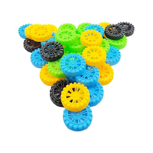 40PCS Toy Wheel 2mm Dia Shaft Plastic Wheel with 20PCS Metal Shaft Axles for RC Car Truck Robot Boat Helicopter DIY Model Toy Building Parts (2x30mm) - style: 2x30mm