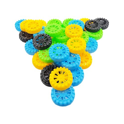 40PCS Toy Wheel 2mm Dia Shaft Plastic Wheel with 20PCS Metal Shaft Axles for RC Car Truck Robot Boat Helicopter DIY Model Toy Building Parts (2x30mm) - style: 2x30mm