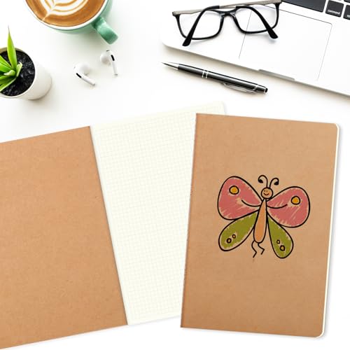 zmybcpack 24 Pack A5 Size Kraft Graph Paper Notebook, 8.26"x5.5", - size: 8.26 x 5.5 inches (Graph, 24 pack)