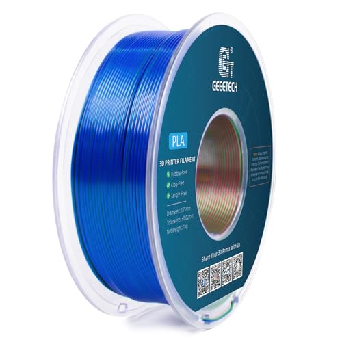 Geeetech Silk PLA Tri Color Filament 1.75mm 3D Printer Filament, Coextrusion Red Blue Green Tri-Colors Metal-Like Shiny Silk PLA Filament, 1kg (2.2lbs) 1 Spool, Dimensional Accuracy +/- 0.02 mm - color: 1kg Triple Color Red-blue-green