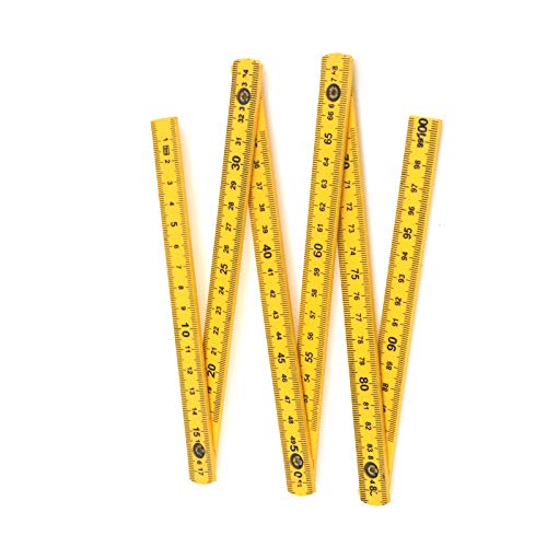 Quluxe Folding Ruler Measuring Stick Foldable 1M Metric Ruler-Metric Only - size: 1m (Metric only, yellow)
