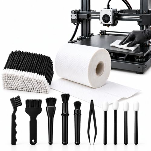 8 Pcs 3D Printer Rails and Screws Cleaning Set Brushes Swabs Wipes