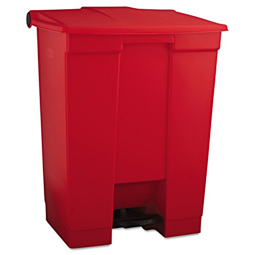 Rubbermaid Commercial Products Legacy Step-On Trash/Garbage Can/Bin, 18 Gallon, for Doctor's Office/Hospitals/Healthcare, Red - color: Red, size: 18 gallon