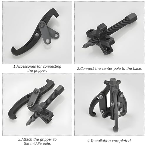 BELOMI 3 Jaw Inner Bearing Puller, Pilot Bearing Gear Puller for Auto with Reversible Jaws, Heavy Duty Gear Extractor Tool for Automotive Wheel, Pulling Kit for Motorcycle Car SUV (10 inch) - size: 10 inch