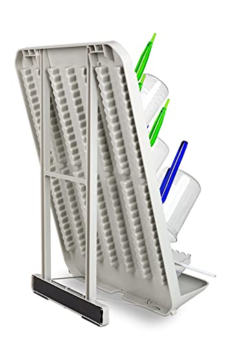 Heathrow Scientific Lab Drying Rack for Glassware, Includes 72 Removable Pegs with SureGrip Hooks, Durable Polystyrene Construction, Self-Standing or Wall-Mountable, Holds up to 77 Pounds of Glassware