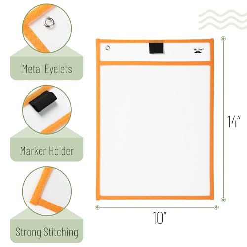 Mr. Pen- Reusable Dry Erase Pocket Sleeves, 10" x 14", 6 Pack, Colorful - color: Autumn, size: 6 Pack