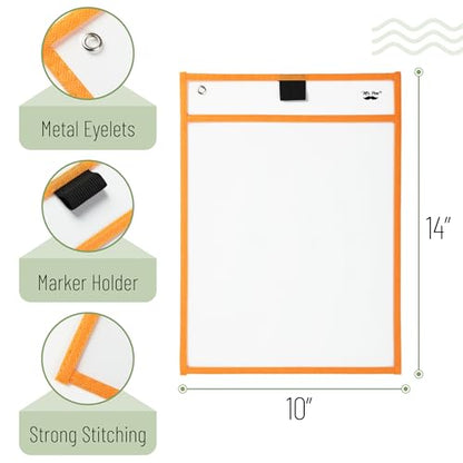 Mr. Pen- Reusable Dry Erase Pocket Sleeves, 10" x 14", 6 Pack, Colorful - color: Autumn, size: 6 Pack