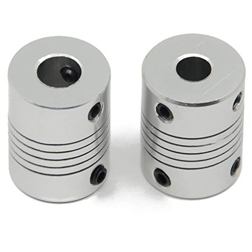 2PCs Flexible Couplings 6.35mm to 8mm for NEMA 23 Shaft and T8 Lead Screw for RepRap 3D Printer or CNC Machine - size: 6.35mm to 8mm