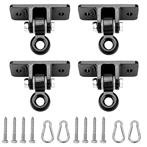 BETOOLL Heavy Duty Swing Hangers Swing Set Hardware Playground Porch Yoga Seat Trapeze Wooden Sets Indoor Outdoor Set Black of 4 - color: Black 4pcs